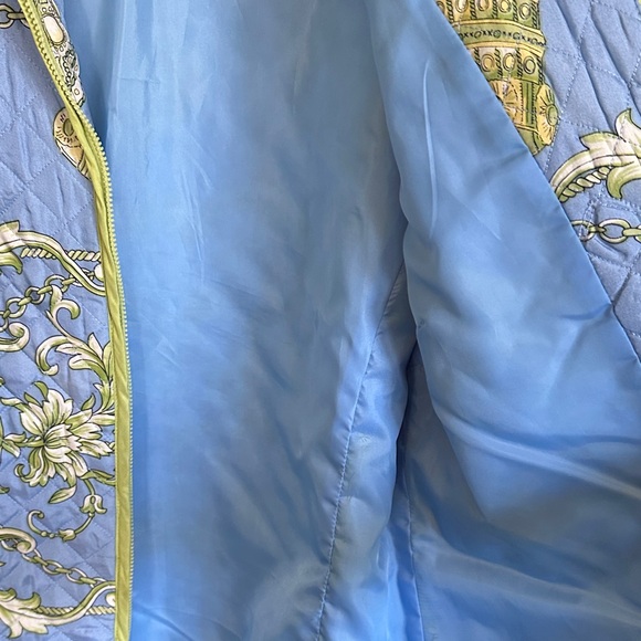 SilkLand Blue and Green Quilted Jacket - Picture 5 of 5